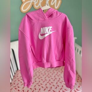 Nike girls medium pink fleece hoodie